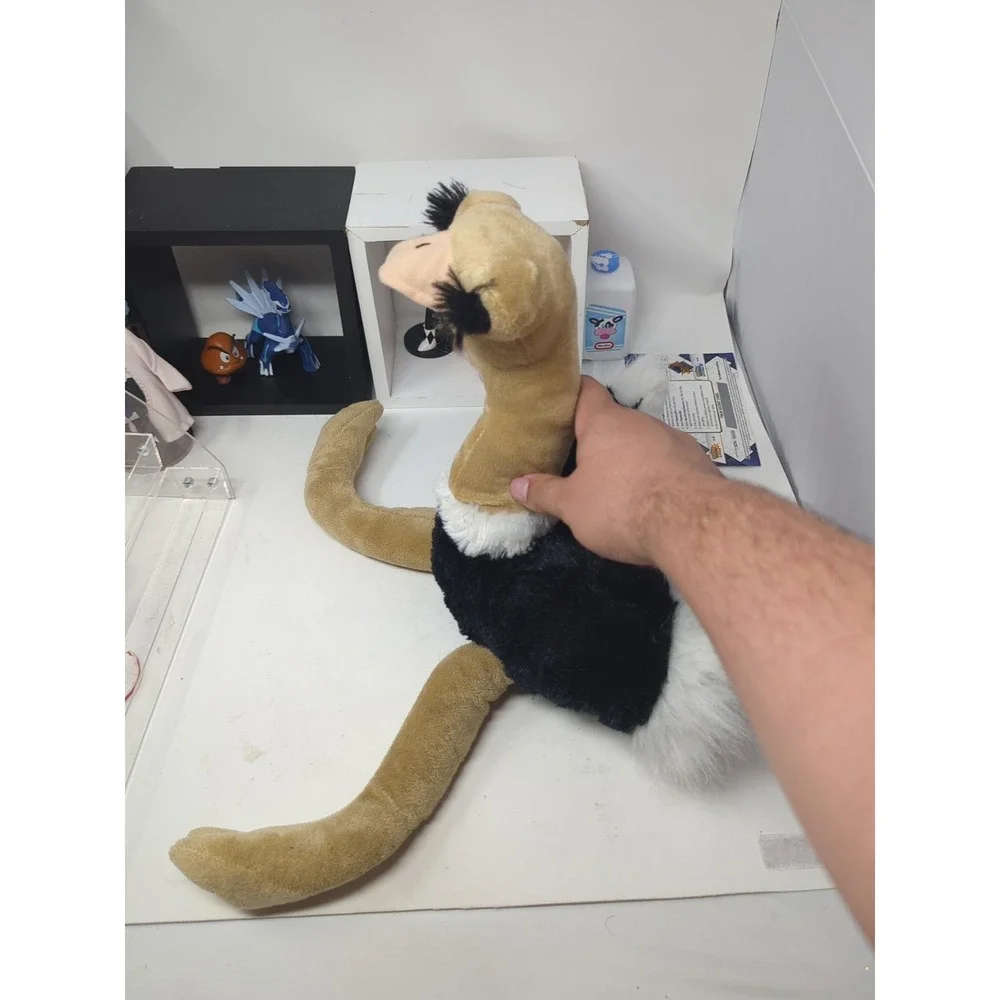 Fiesta Plush Ostrich Bird‎ Stuffed Black Soft Eyelashes Floppy Long Legs